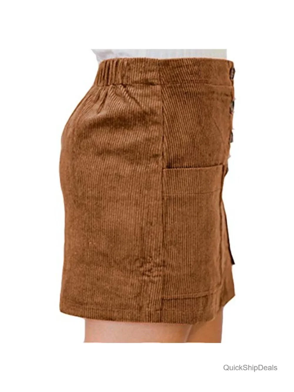 Women's High Waist Button Down A-Line Mini Skirt with Pockets